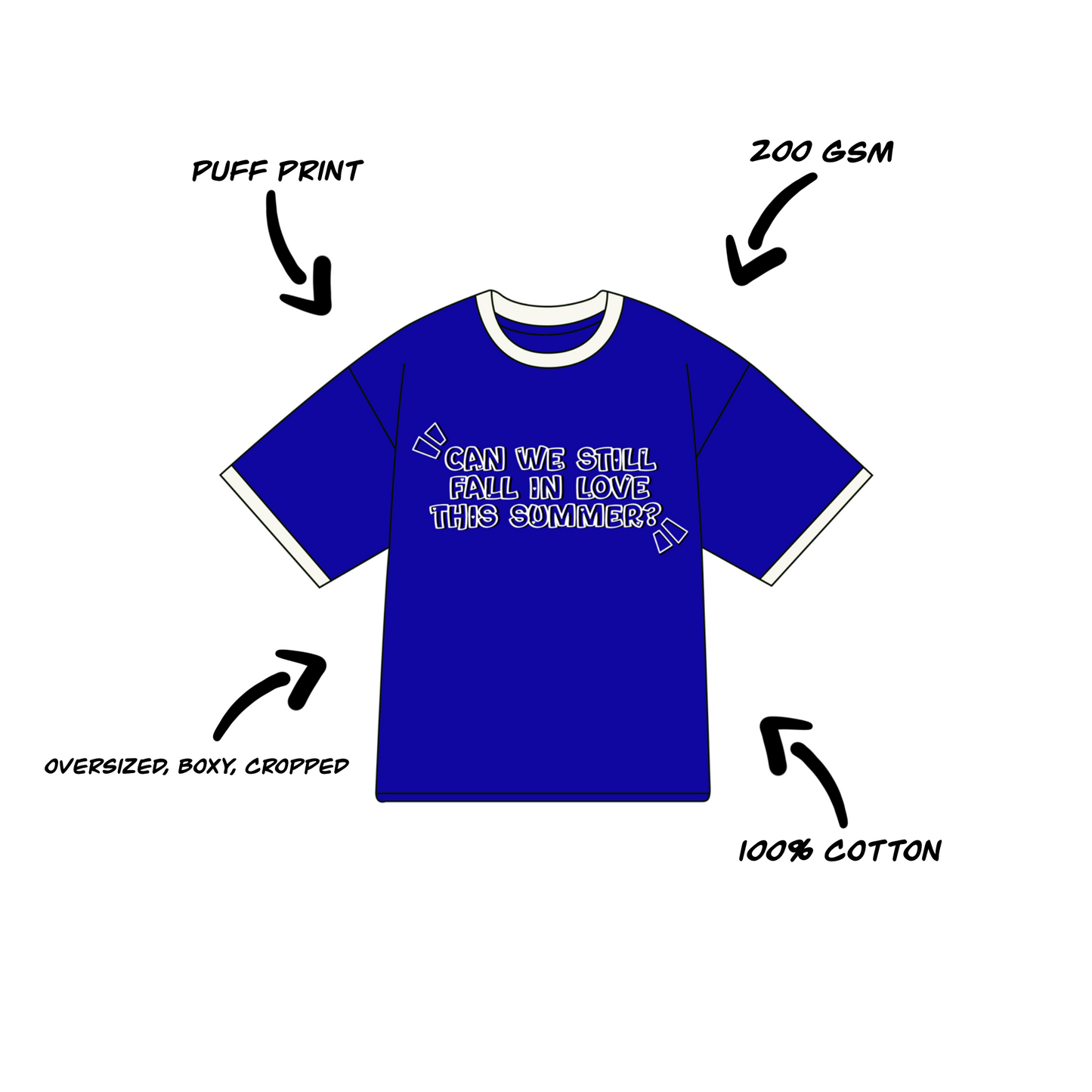 'CAN WE STILL FALL IN LOVE THIS SUMMER' T-SHIRT Blue