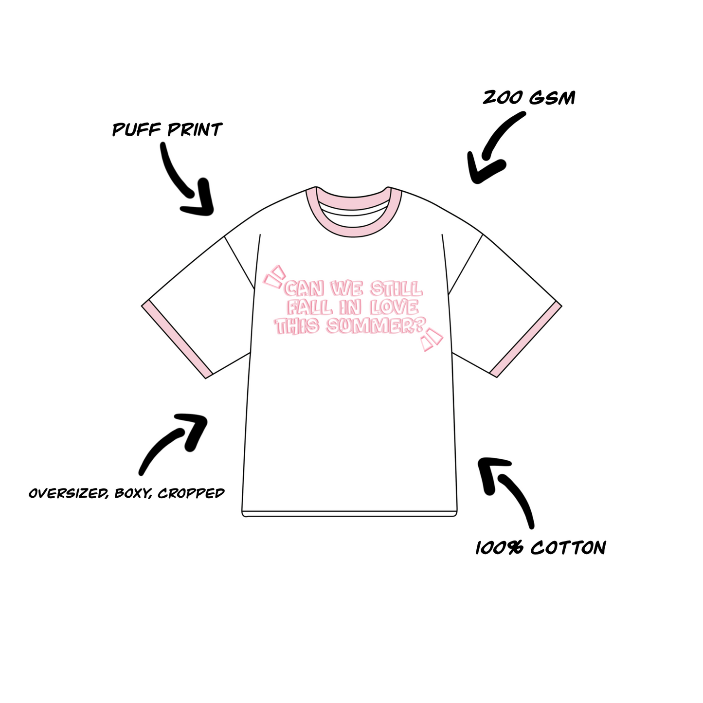 'CAN WE STILL FALL IN LOVE THIS SUMMER' T-SHIRT White